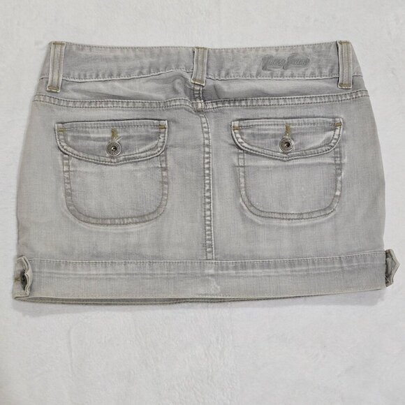 Guess ✦ Y2K Stretch Denim Mini Skirt ✦ Gray Wash Front Pockets Jean Sz 26 NWOT - Picture 2 of 9